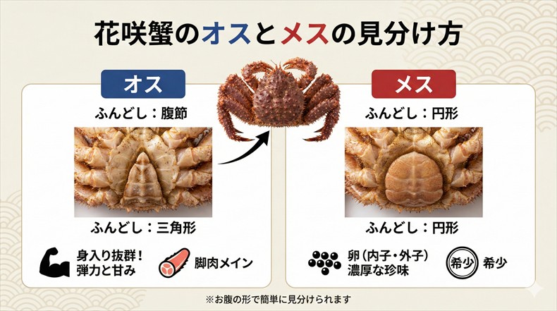 花咲蟹のオスとメスの見分け方